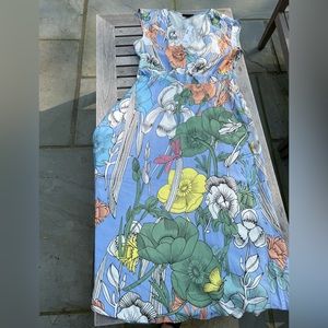 NWT J. Crew Women’s Midi Dress Soft Rayon Size 12P Light blue with floral print